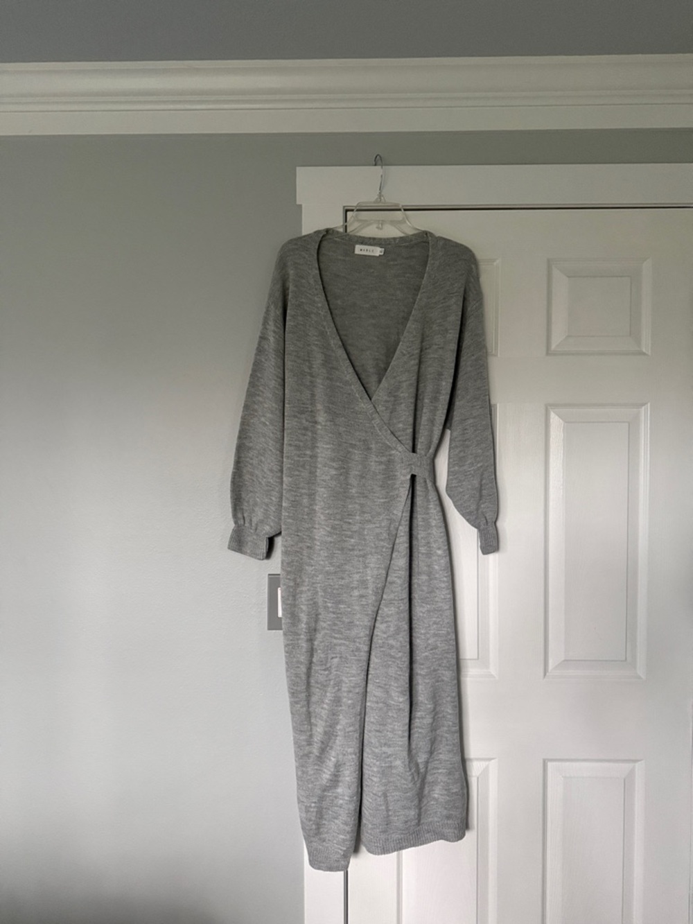 MARBLE Light Gray  wrap Maxi Dress women’s size M/L